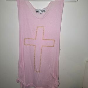 Wildfox Light Pink Tee with Gold Accent